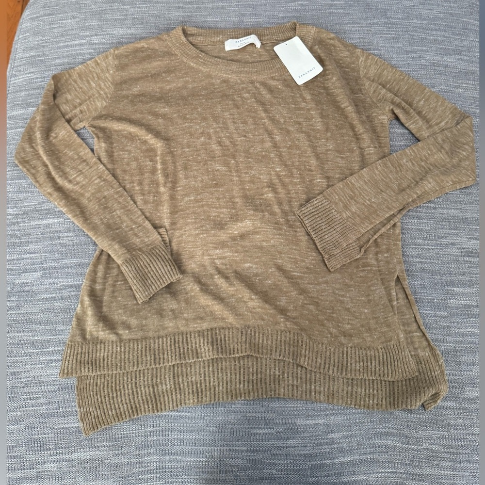 Zara Knit NWT Women's Tan Sweater SIZE L